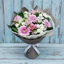 Букет цветов из:  Герберы, Альстромерии и Хризантемы в Сонино