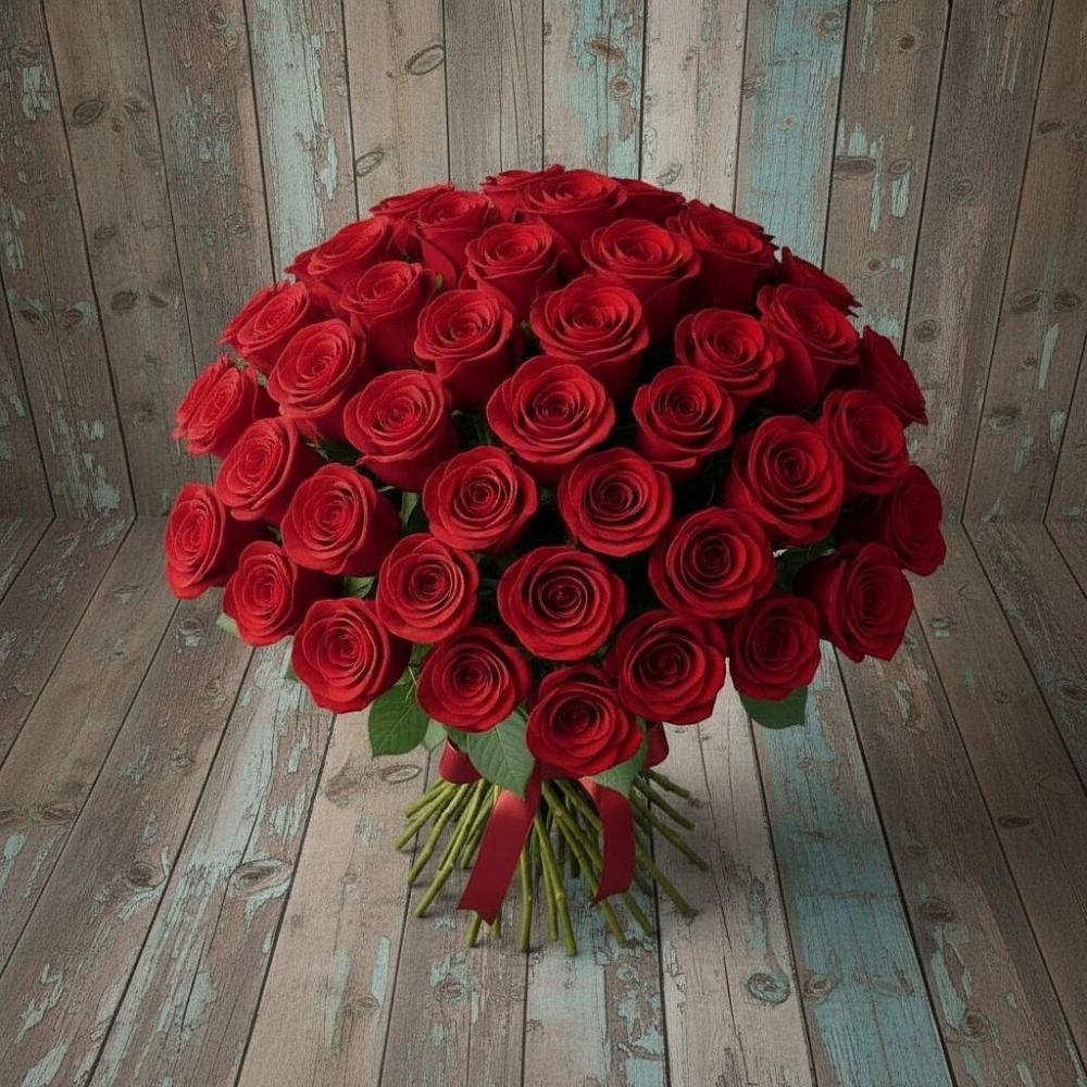 Букет 55 Красных роз Фридом в Сонино