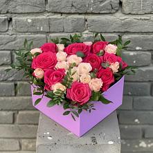 Цветочная композиция из Розы в коробке в Сонино