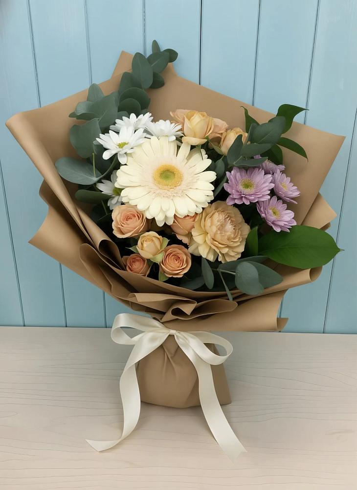 Букет цветов из: Герберы и Хризантемы в Сонино