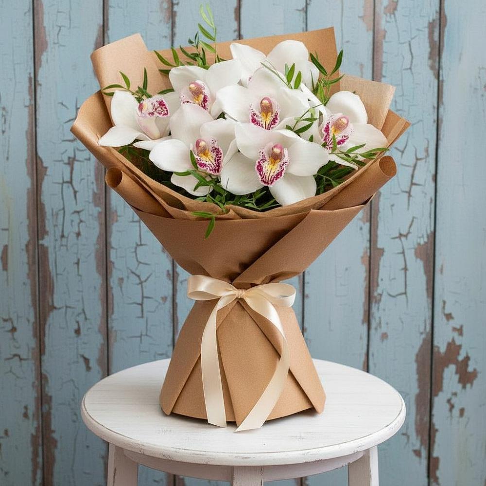 Букет цветов из: Орхидеи и Розы в Сонино