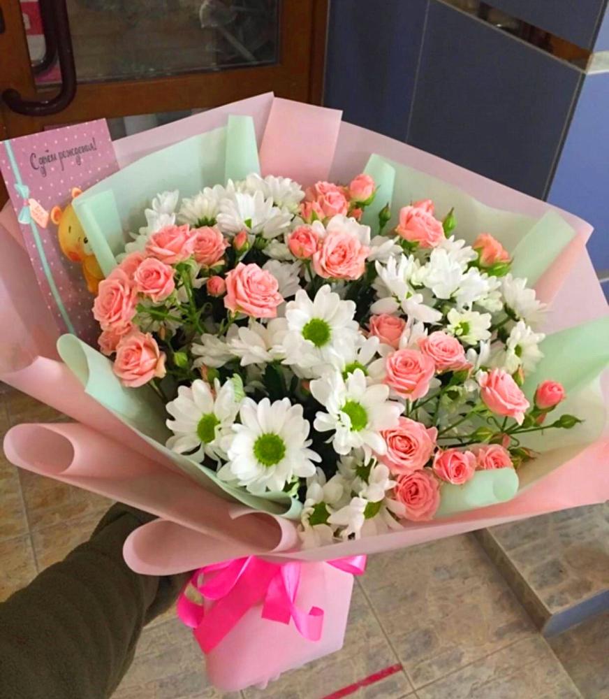 Букет цветов из: Розы и Хризантемы в Сонино