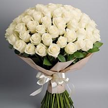 Букет 101 беля роза Белоснежка в Сонино