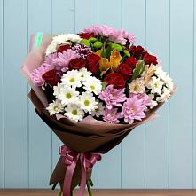 Букет цветов из:  Розы, Хризантемы и Альстромерии в Сонино