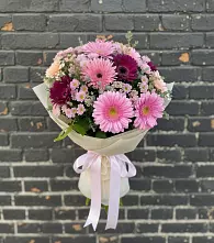 Букет цветов из:  Герберы и Хризантемы #REPLACE_PRED# Сонино