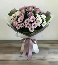 Букет цветов из:  Хризантемы и Розы #REPLACE_PRED# Сонино