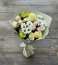 Букет цветов из:  Альстромерии, Розы и Хризантемы в Сонино