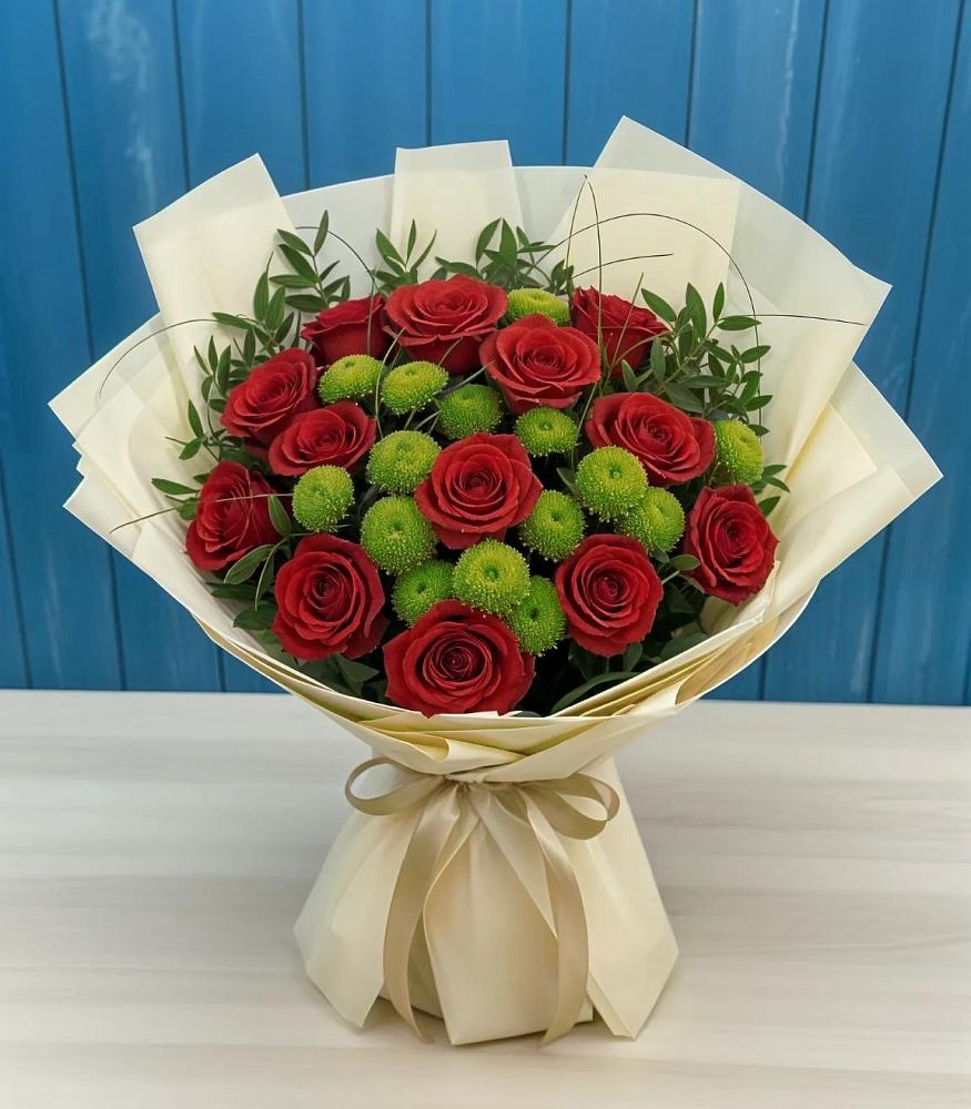 Букет цветов из: Розы и Хризантемы в Сонино